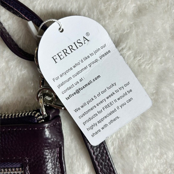 Befen Dark Plum Leather Adjustable Strap Crossbody Bag - Picture 3 of 9